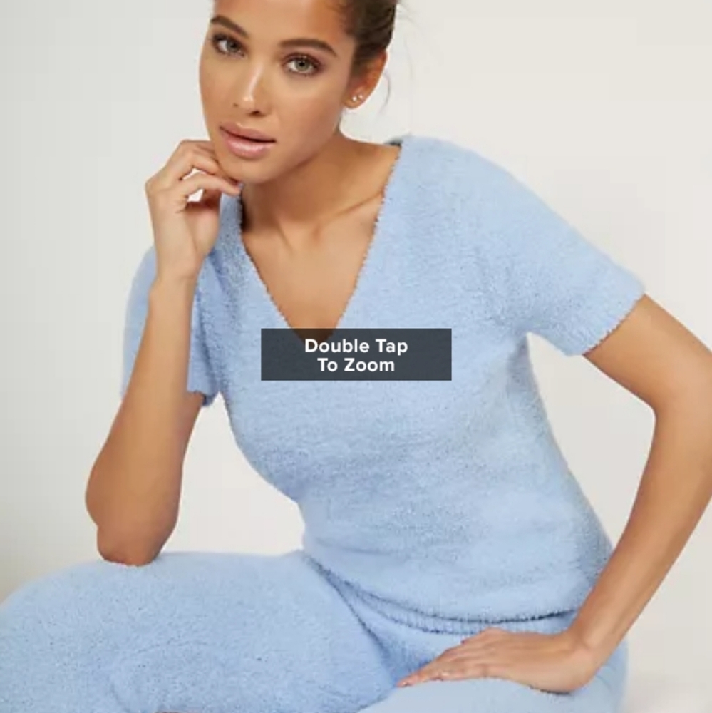 Fuzzy collection v-neck top